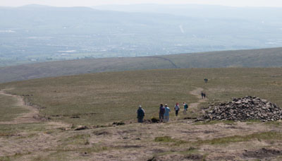 Walking south from the summit of Pendle's Big End