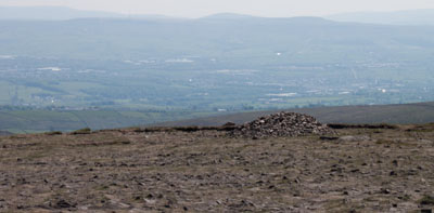 Walking south from the summit of Pendle's Big End